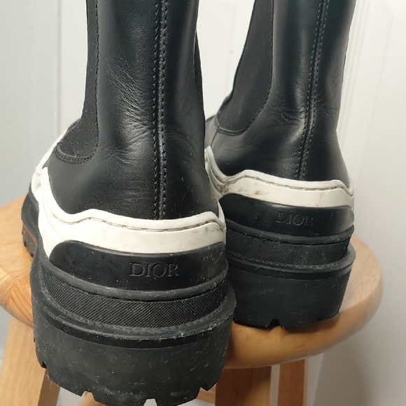 Dior Black and White Leather Boots - Picture 3 of 7
